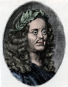 Portret van Sir William Davenant (1606-1668) Engelse dichter en toneelschrijver (gravure)