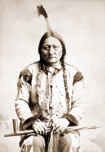 Portret van Sitting Bull, Indiaanse leider, circa 1886