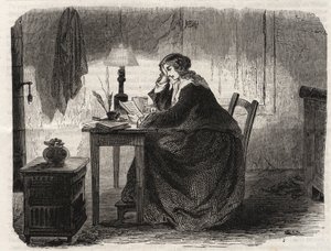 Portret van Sophie Germain (1776-1831) Franse wiskundige (Portret van Marie-Sophie Germain Franse wiskundige, natuurkundige en filosoof) - gravure 1860