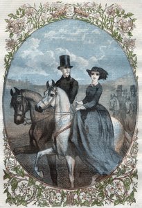 Portret van Hun Koninklijke Hoogheden Prinses Victoria (1840-1901) (dochter van Koningin Victoria) en Kroonprins Frederik Willem van Pruisen (1831-1888). Gravure uit 1858. door Unknown artist