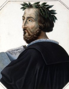 Portret van Torquato Tasso, bekend als de Mok (1544 - 1595), Italiaanse dichter. Gravure uit het begin van de 19e eeuw.