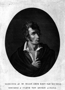 Portret van Ugo Foscolo (1778 - 1827) door Unknown artist