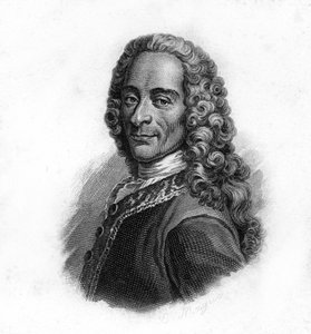 Portret van Voltaire, gravure uit de 19e eeuw