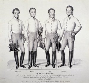 Portret van prinsen van de Kinsky-familie uit Bohemen: Christian, Franz, Carl en Anton