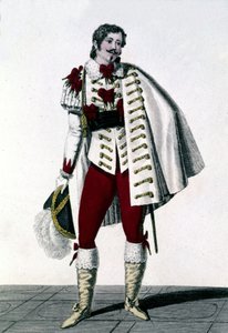 Portret van tenor Louis Antoine Ponchard (1787 - 1866) in de rol van de Graaf van Lisberg in Auber