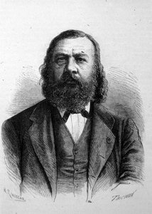 Portret van de Franse schrijver Theophile Gautier (1811 - 1872). door Unknown artist