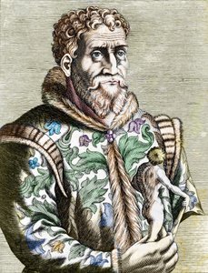 Portret van de Italiaanse schilder Michelangelo Buonarroti bekend als Michelangelo (Michelangelo of Michel Ange) door Unknown artist