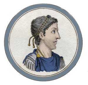Portret van de Romeinse keizer Flavius Honorius (384-423) door Unknown artist
