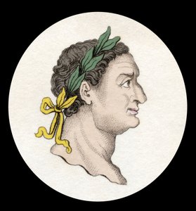 Portret van de Romeinse keizer Titus (39-81). (Titus Flavius Sabinus Vespasianus). Gravure uit de 19e eeuw. door Unknown artist