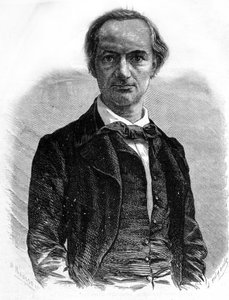 Portret van de dichter Charles Baudelaire (1821-1867). Gravure uit de 19e eeuw door Unknown artist