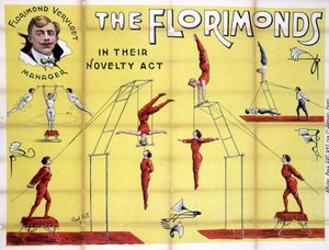 Poster voor de show van Florimonds, trapezeartiesten