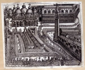 Processie in Venetië in de 17e eeuw door Unknown artist