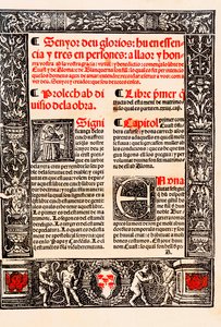 Proloog van "Blanquerna" door Raymond Lulle in het Catalaans Ramon Llull, in het Spaans Raimundo Lulio (Lullo) (Lull), Catalaanse filosoof, theoloog en dichter (1235-1315) door Unknown artist
