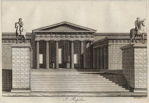 Propylees (Propilei) (acropolis van Athene) gravure uit 