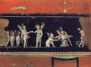 Putti als wijnhandelaren