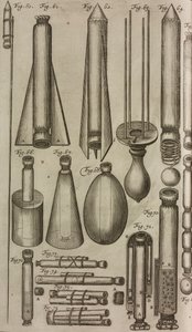 Pyrotechnische raketten en instrumenten, gravure uit Grand Art d