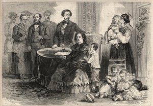Koningin Isabella II van Spanje (Isabella van Bourbon) (1830-1904) en Francois van Assisi van Bourbon of Francois I van Spanje (1822-1902) zochten toevlucht met hun kinderen in het kasteel van Pau in Frankrijk na de Septemberrevolutie (Gloriosa). Onder hun door Unknown artist