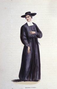 Religieuze van Aubac. Gravure uit een album over religieuze orden, Parijs door Unknown artist