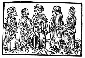 Voorstelling van Saracenen, Houtsnede uit de 15e eeuw door Unknown artist