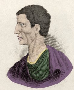 Weergave van de Romeinse politicus Lucius Cornelius Sulla (138-68 v.Chr.). Gravure uit de 19e eeuw door Unknown artist