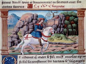 Voorstelling van de Venetiaanse ontdekkingsreiziger Marco Polo te paard door Unknown artist