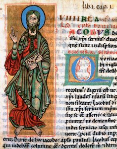 Afbeelding van de apostel Sint Jacobus de Meerdere (miniatuur uit 