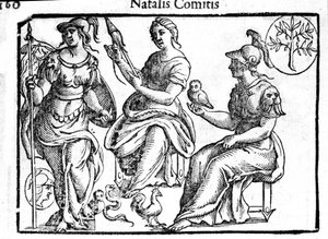 Weergave van de godin Athena. Gravure uit 