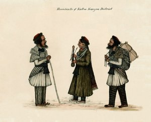 Inwoners van Kulloo, Kangra District, circa 1850 door Unknown