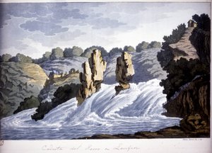 Rijnwaterval in Laufen, Duitsland. Gravure uit het begin van de 19e eeuw. door Unknown artist