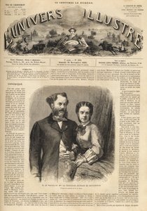 Richard Klemens von Metternich (1829-1895) en Pauline Metternich (Pauline Clementine Marie Walburge, Gravin Sandor von Szlavnicza - Prinses van Metternich-Winneburg zu Beilstein) (1836-1921) - Het Illustere Universum van 1864 door Unknown artist