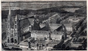 Koninklijk Huis van Saint-Louis (Huis van Onderwijs van het Legioen van Eer) in Saint Denis nabij de Kathedraal - Gravure rond 1867 door Unknown artist