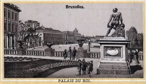 Koninklijk Paleis van Brussel, België. Chromolithografie uit het einde van de 19e eeuw. door Unknown artist