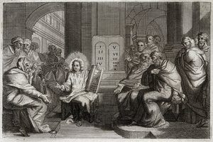Royaumont Bijbel, Nieuwe Testament: Jezus in de tempel tussen de doktoren. door Unknown artist