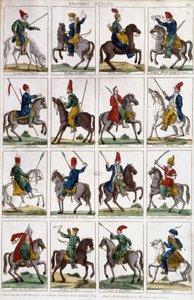 Russische ruiters - gravure door Unknown artist