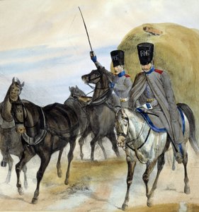 Russische Kozakken - tekening, begin 19e eeuw door Unknown artist
