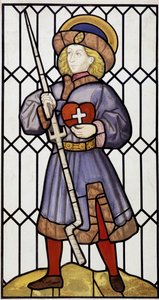 Heilige Erasmus naar een glas-in-loodraam in Saint Quentin door Unknown artist