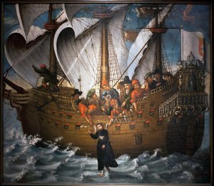 Sint Franciscus Xaverius (1506-1552), wonder verricht in Japan rond 1549 door Unknown artist