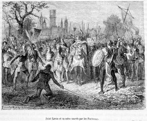 Saint Louis en zijn moeder gered door Parijzenaars - in 