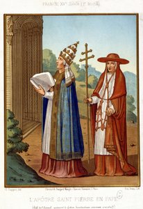 Sint Petrus als Paus vergezeld door een kardinaal, 2e helft 15e eeuw door Unknown artist