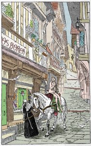 Saksische legende: Godiva (Lady Godiva of Godgifu), een Saksische vrouw die, aan het begin van het jaar 1000, naakt te paard door de straten van Coventry in Engeland reed om haar man te overtuigen de belastingen te verlagen die hij hief om zijn militaire c door Unknown artist