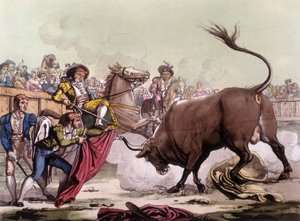 Scène van stierenvechten in Spanje, circa 1820