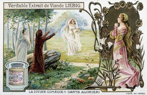 Scène uit de Goddelijke Komedie van Dante - Chromo. Liebig, eind 19e eeuw door Unknown artist