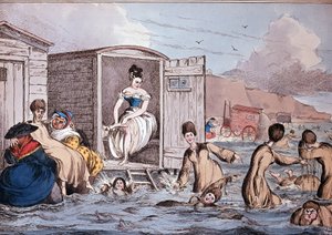 Zee baden in Brighton - 19e eeuw, B.N. door Unknown artist