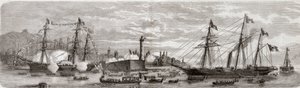 Tweede Italiaanse Onafhankelijkheidsoorlog, Italiaanse Campagne van 1859: Napoleon III (1808-1873) in de haven van Genua 12/05/1859 - Aankomst van de Fransen in Genua, 12 mei