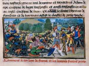 Zevende Kruistocht: Koning Lodewijk IX (Saint Louis) gevangen tijdens de Slag bij Mansourah in 1250 door Unknown artist
