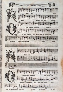 Bladmuziekpagina van het Magnificat door Giovanni Animuccia door Unknown artist