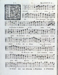 Bladmuziekpagina van het tweede boek van Sacrae symphoniae door Giovanni Gabrieli