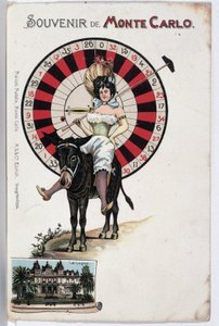 Souvenir ansichtkaart van Monte Carlo, eind 19e eeuw door Unknown artist