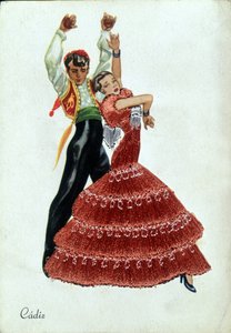 Spaanse Flamenco dansers in traditionele kleding