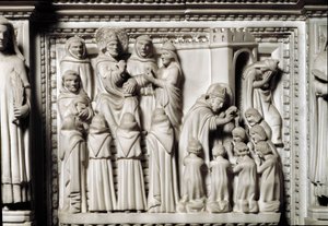Sint-Augustinus ark met de relieken van de heilige (detail) door Unknown artist